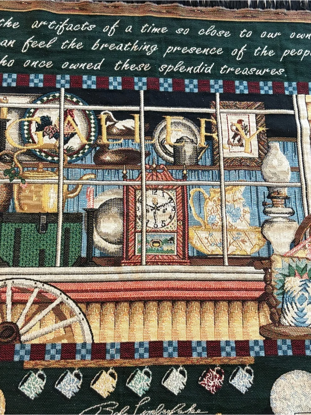 Vintage Bob Timberlake Tapestry Throw Blanket Antique Gallery Store Americana  A